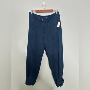 Maeve By Anthropologie Pants NWT Blue Herringbone Twill